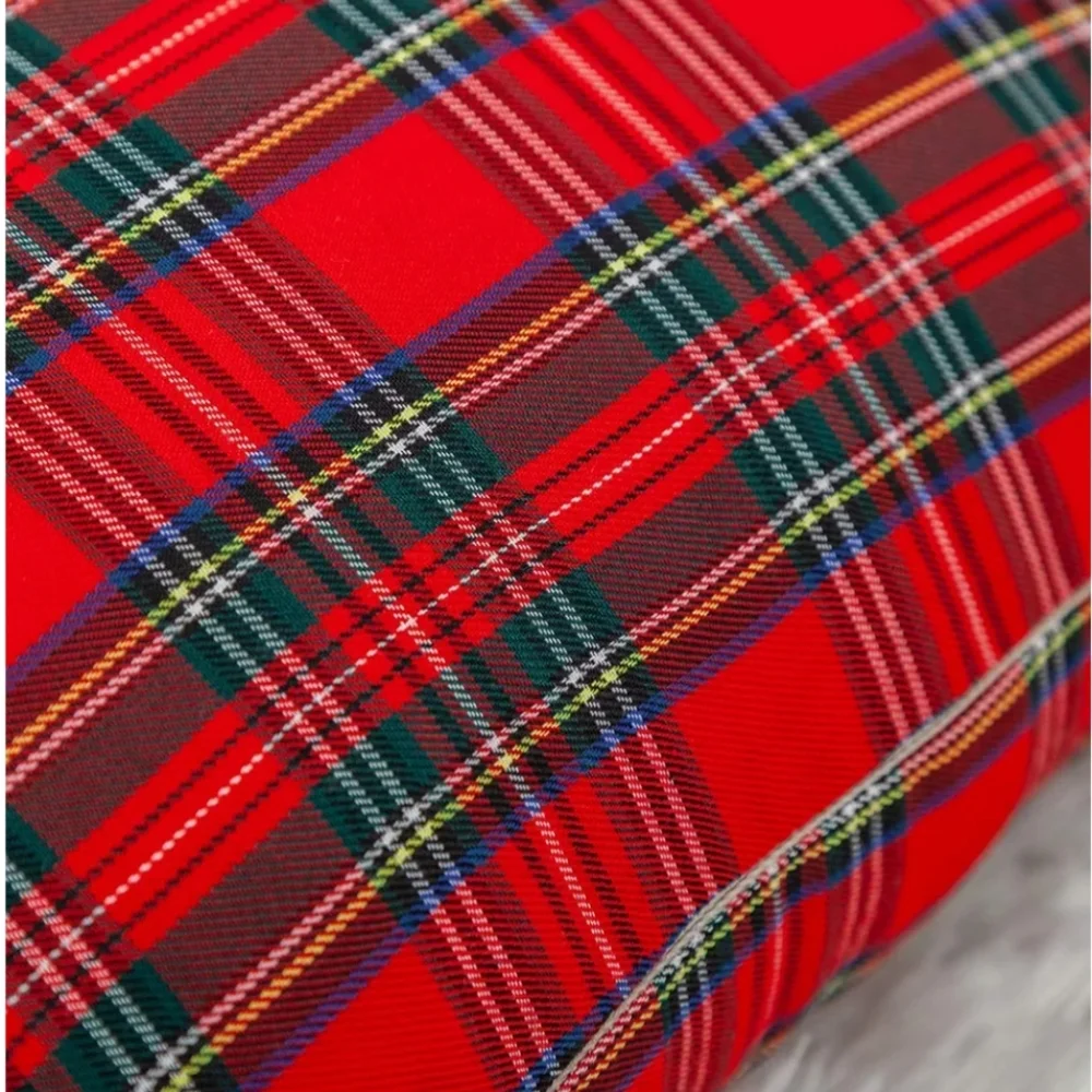 Plaid Holiday Throw Pillow Cover Set - Red and Green TARTAN PLAID 18x18